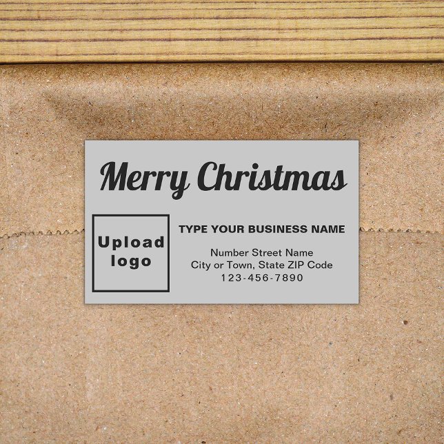 Gray Christmas Business Rectangle Shape Sticker (Creator Uploaded)