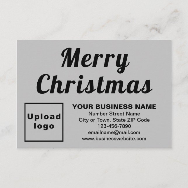 Gray | Christmas | Business | Small Flat Greeting Card (Front)