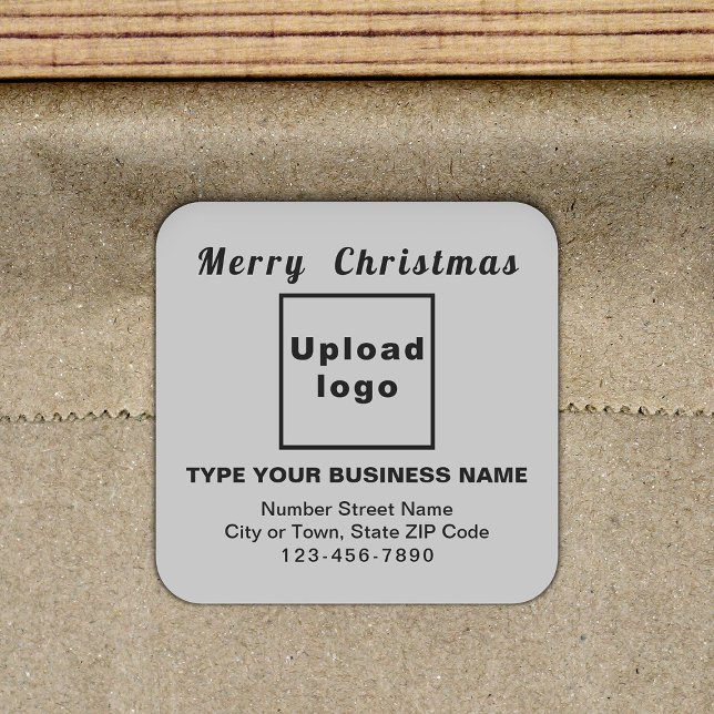 Gray Christmas Business Square Shape Sticker (Creator Uploaded)