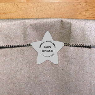 Gray Christmas Business Star Shape Sticker