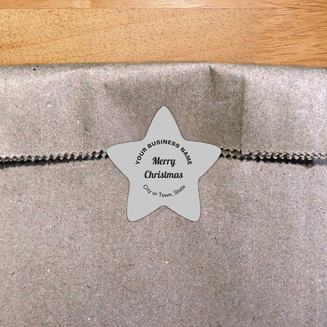 Gray Christmas Business Star Shape Sticker (Creator Uploaded)