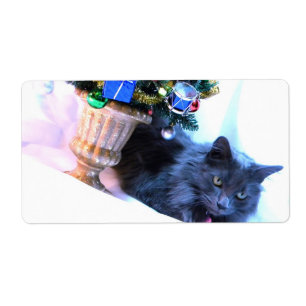 Gray Christmas Label