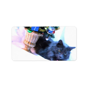 Gray Christmas Label