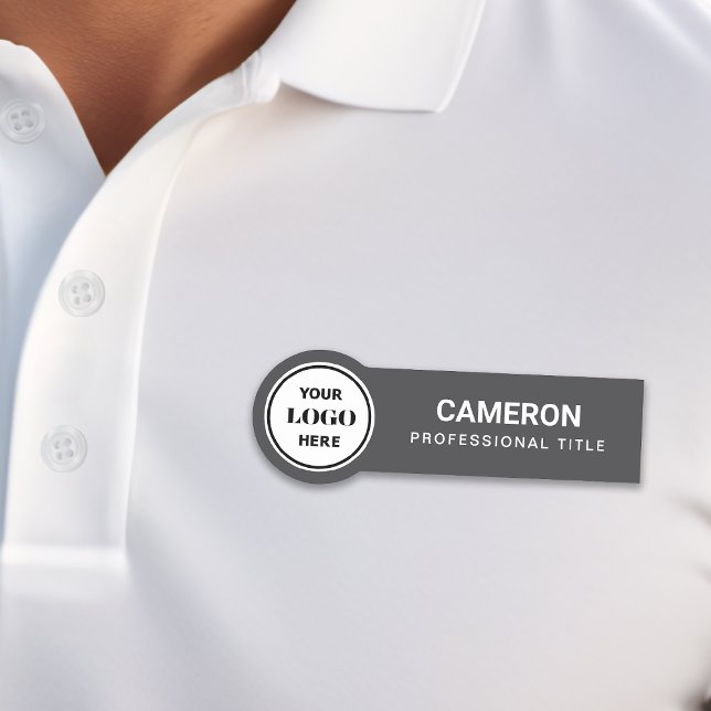 Gray Circle Company Logo Name Tag (Creator Uploaded)