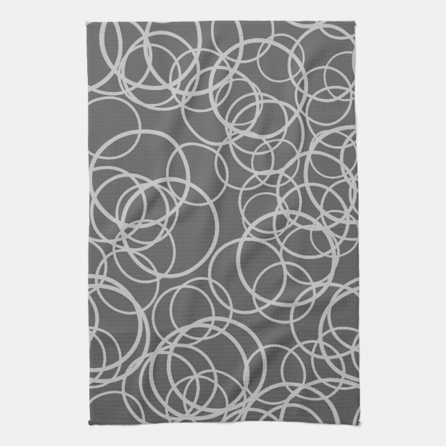 Gray Circles Kitchen Towel (Vertical)