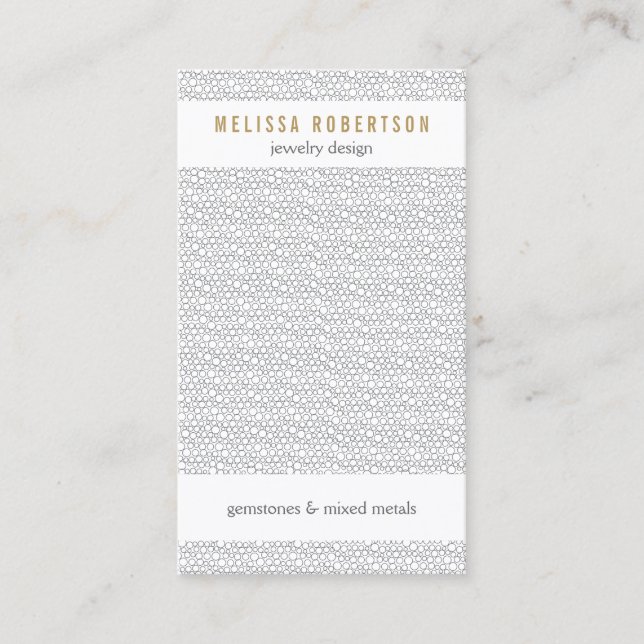 Gray Circles Pattern for Jewelry Design Business Card (Front)