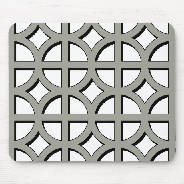 Gray Circles Pattern Mouse Pad (Front)