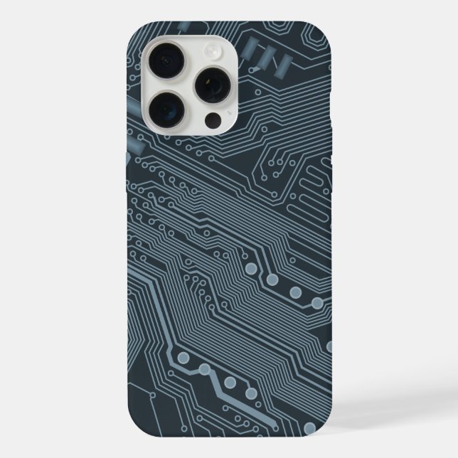 Gray Circuit Board Iphone Case (Back)