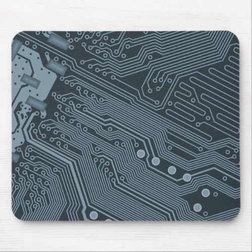 Gray Circuit Board Mouse Pad