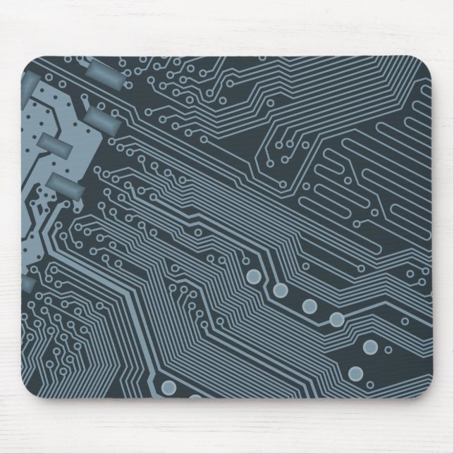 Gray Circuit Board Mouse Pad (Front)