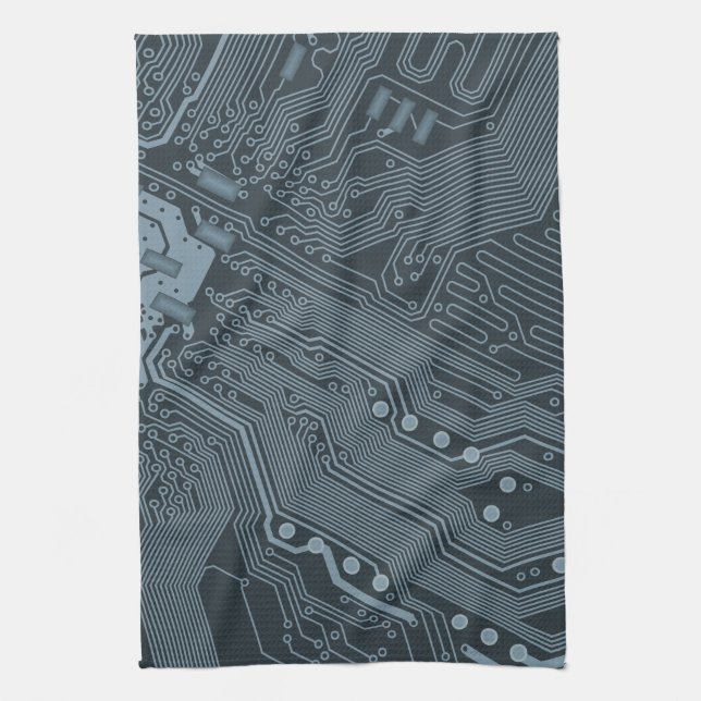 Gray Circuit Board Towel (Vertical)