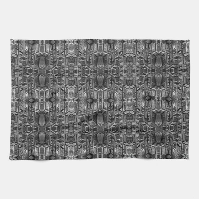 Gray City Pattern Kitchen Towel (Horizontal)
