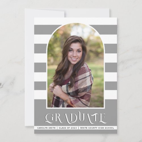 Gray Class of 2023 arch photo graduation Announcement