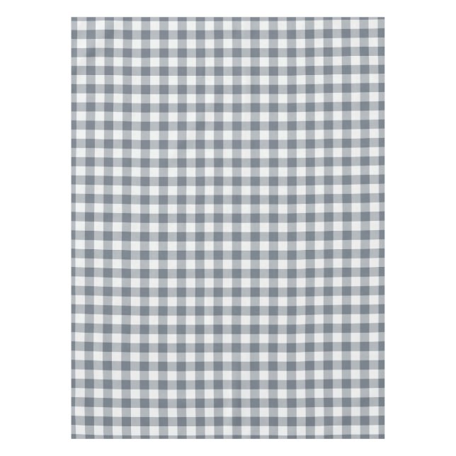 Gray Classic Checkered Gingham Tablecloth (Front)