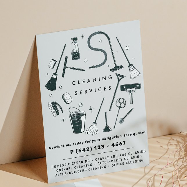 Gray Cleaning Services  Flyer (Creator Uploaded)