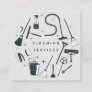 Gray Cleaning Services Square Business Card