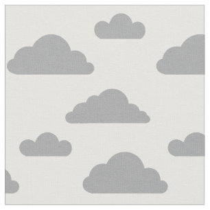 Gray clouds on white fabric by Nicole Janes