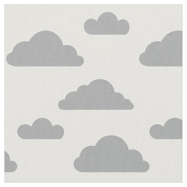 Gray clouds on white fabric by Nicole Janes (Close Up)