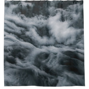 Gray clouds painting shower curtain