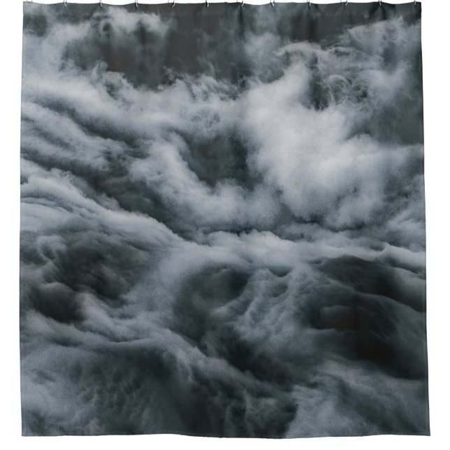 Gray clouds painting shower curtain (Front)