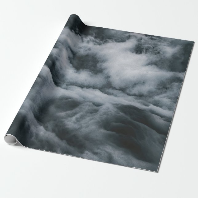 Gray clouds painting wrapping paper (Unrolled)