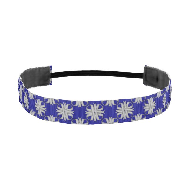 Gray Clover Ribbon by Kenneth Yoncich Athletic Headband (Front)
