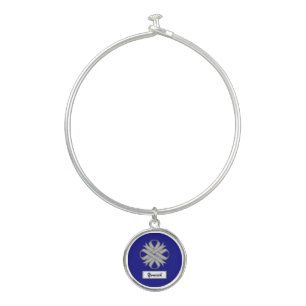 Gray Clover Ribbon by Kenneth Yoncich Bangle Bracelet