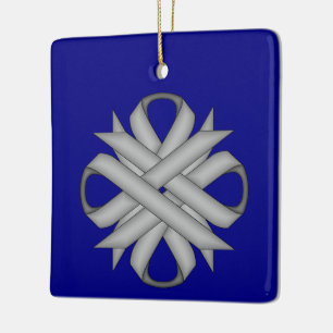 Gray Clover Ribbon by Kenneth Yoncich Ceramic Ornament