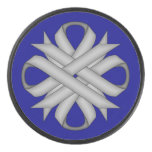 Gray Clover Ribbon by Kenneth Yoncich Hockey Puck