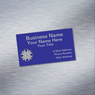 Gray Clover Ribbon by Kenneth Yoncich Magnetic Business Card