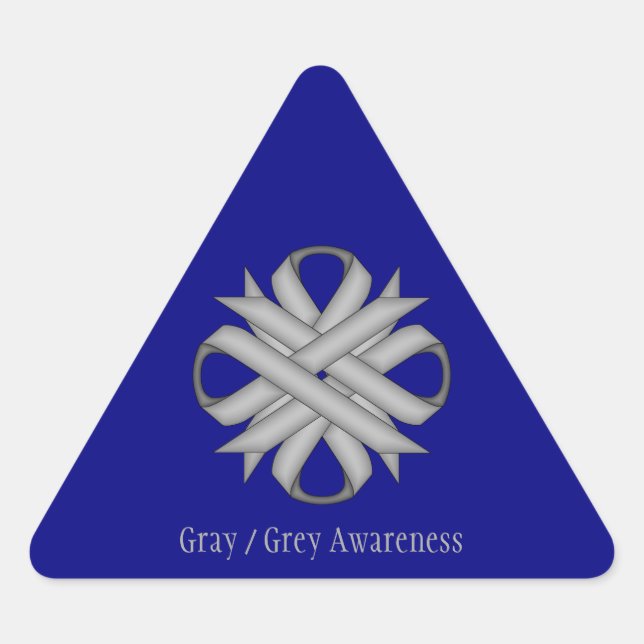 Gray Clover Ribbon by Kenneth Yoncich Triangle Sticker (Front)