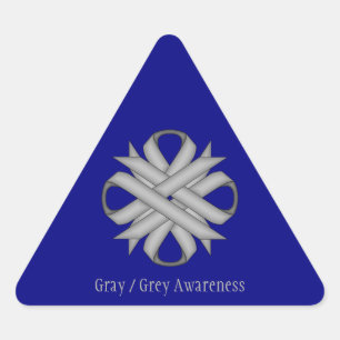 Gray Clover Ribbon by Kenneth Yoncich Triangle Sticker