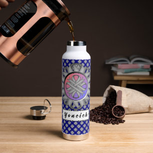 Gray Clover Ribbon by Kenneth Yoncich Water Bottle