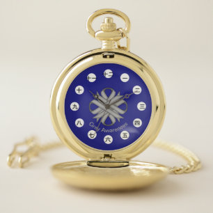 Gray Clover Ribbon (CHN/JPf) by K Yoncich Pocket Watch