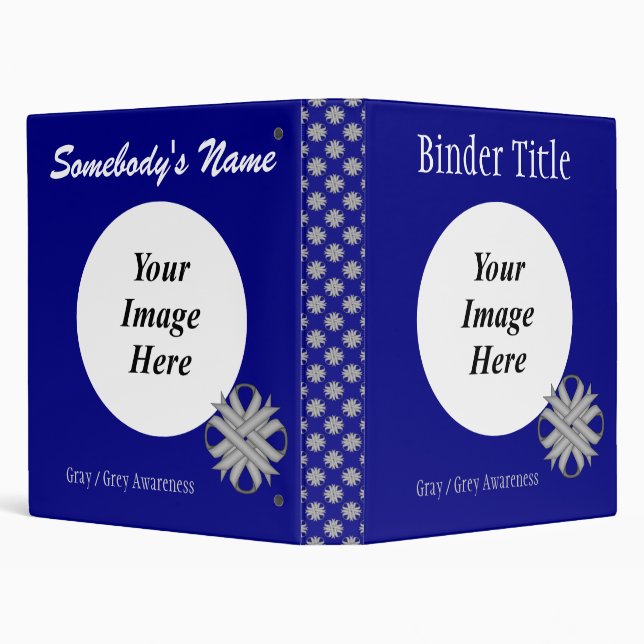 Gray Clover Ribbon Template by Kenneth Yoncich 3 Ring Binder (Background)