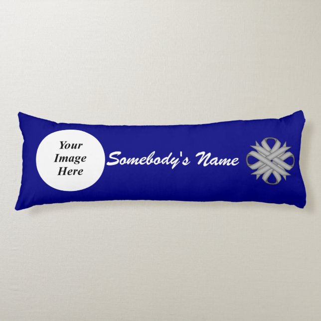 Gray Clover Ribbon Template by Kenneth Yoncich Body Pillow (Front)