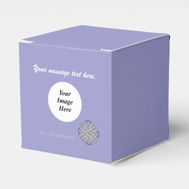 Gray Clover Ribbon Template by Kenneth Yoncich Favor Boxes (Front Side)