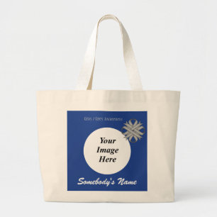Gray Clover Ribbon Template by Kenneth Yoncich Large Tote Bag