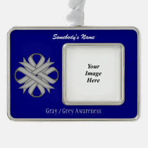 Gray Clover Ribbon Tmpl (H-O) by Kenneth Yoncich Ornament