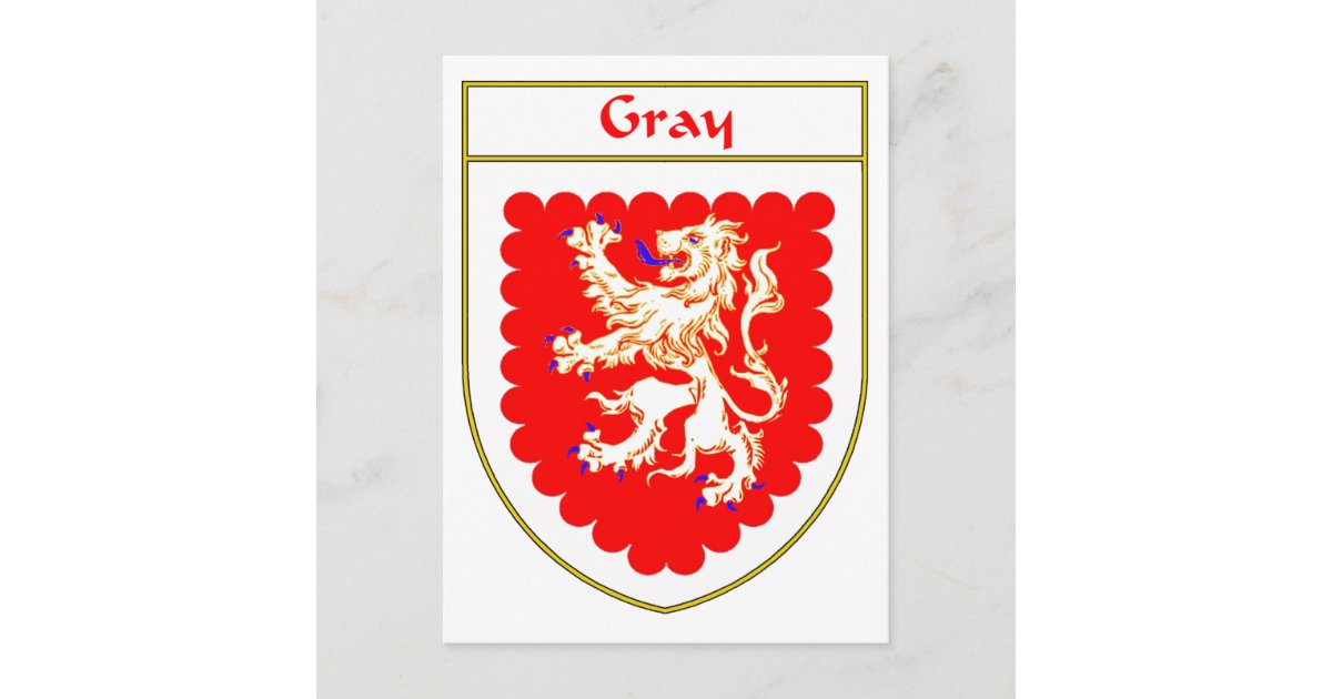 Gray Coat of Arms/Family Crest Postcard | Zazzle