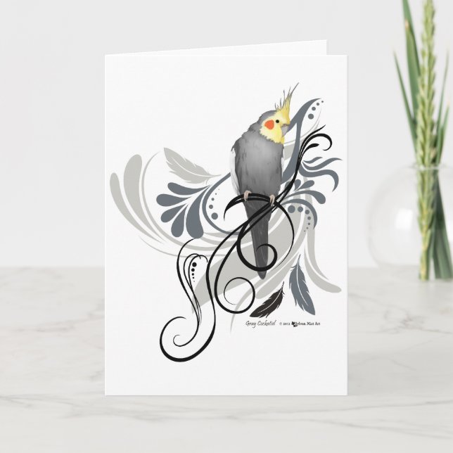 Gray Cockatiel Card (Front)