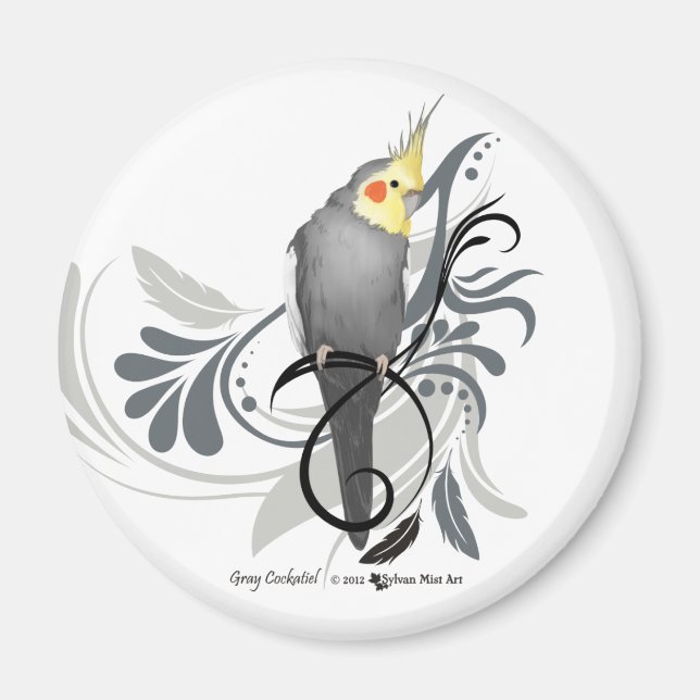Gray Cockatiel Magnet (Front)