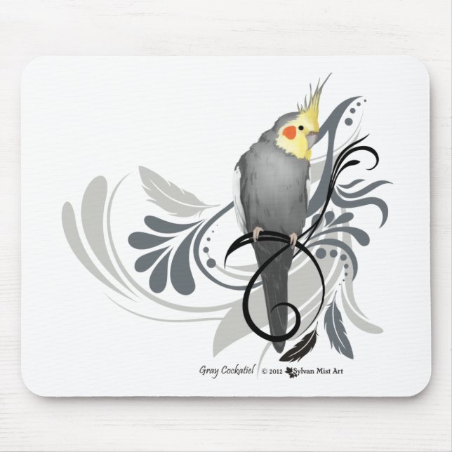 Gray Cockatiel Mouse Pad (Front)