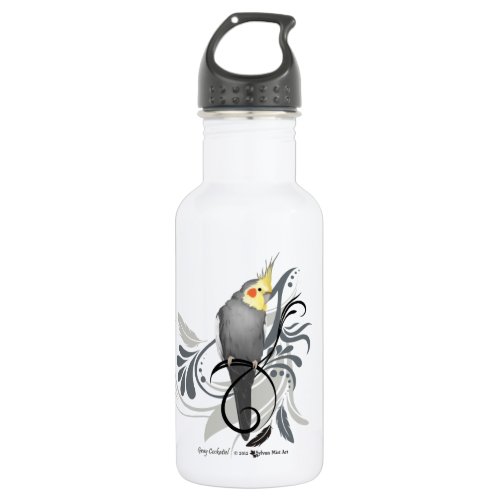 Gray Cockatiel Stainless Steel Water Bottle