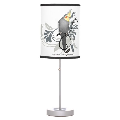 Gray Cockatiel Table Lamp