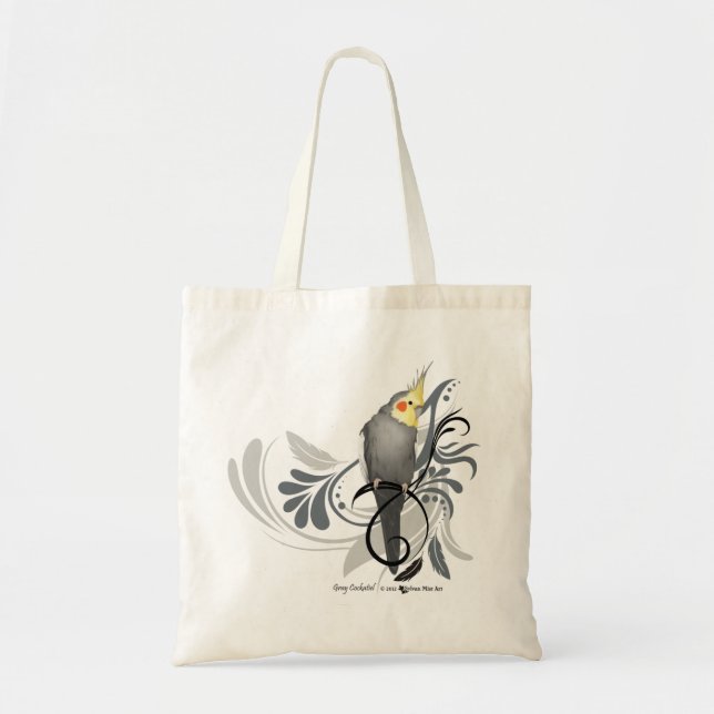 Gray Cockatiel Tote Bag (Front)
