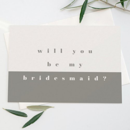 Gray Color Block Will You Be My Bridesmaid Save The Date