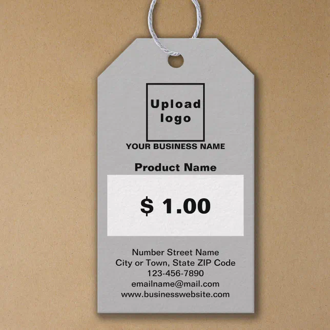Gray Color Business Product Price Tag | Zazzle