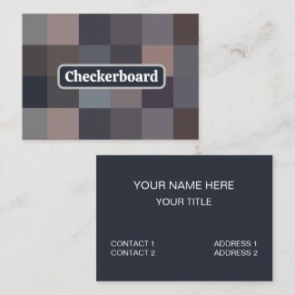 Gray Color Checkerboard Business Card