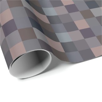 Gray Color Checkerboard Wrapping Paper